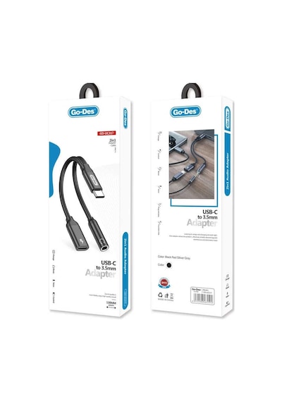 Go Des GD-UC317 Type-C To 3.5 mm Aux Kulaklık ve Şarj Dönüştürücü Ses Adaptörü - ZORE-258862
