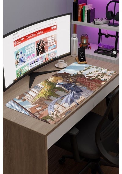 Mika Genshin Impact Anime Oyuncu V1 - 90x40 Xxl Gaming Mouse Pad Fare Altlığı