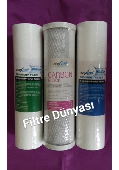 Filtre Dünyası Su Arıtma Filtresi Takım 3Lü Set Arıtıcı Filtresi Markalı