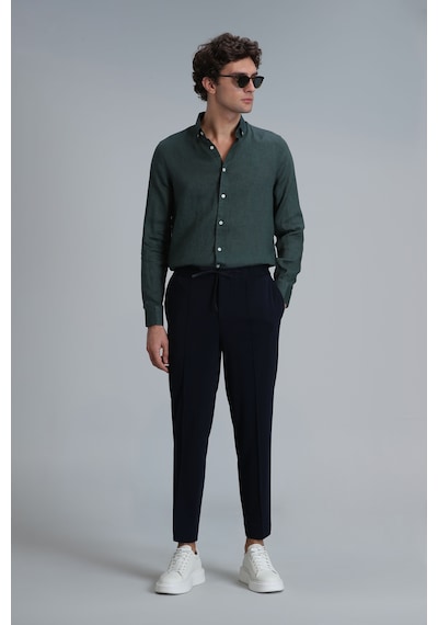 Lufian Pitaya Erkek Keten Gömlek Comfort Fit Yeşil Yeşil 111010611100600 Yeşil