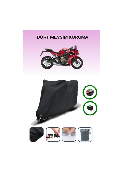 Siyah Arka Çanta Ve Kilit Uyumlu Honda Cbr 600 F Uyumlu Motor Brandası