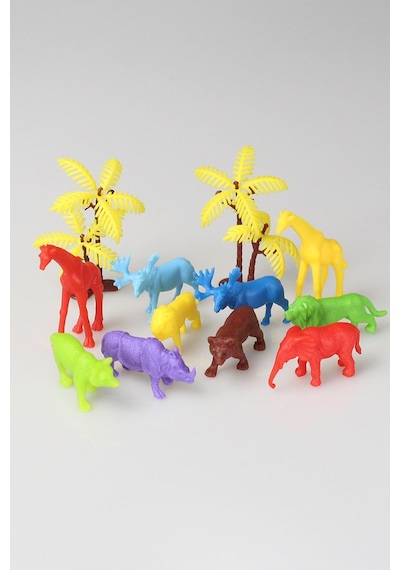 Toy Play 12 Parça Renkli Mini Vahşi Hayvanlar Figür Seti 4-6 Cm Sku669
