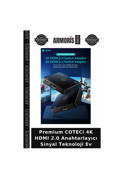 Premium Coteci 4k Hdmı 2.0 Anahtarlayıcı Sinyal Teknoloji Ev