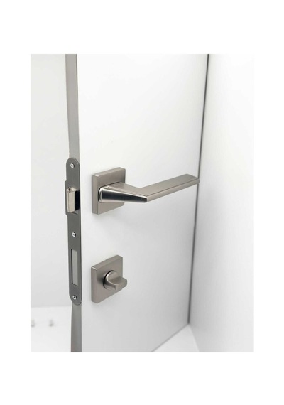 Rivax Anka İnox Zamak Saten Kare Rozetli Wc Banyo Kapı Kolu 1 Takım