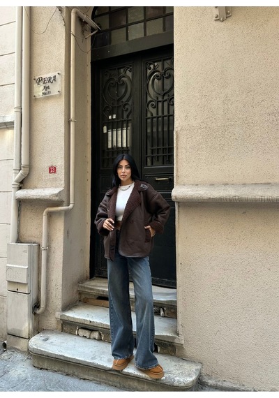 Meecy Dokulu Süet İçi Kürk Oversize Zr Mont Kahverengi&brown Kahverengi&brown