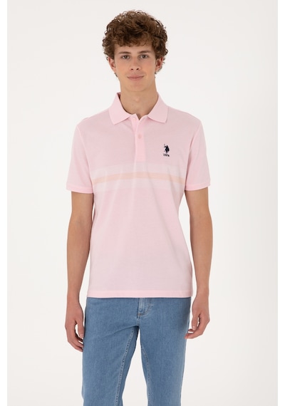 U.S. Polo Assn. Erkek Regular Fit Polo Yaka Açık Pembe Tişört 50306852-VR078