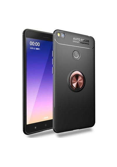 Xiaomi Mi Max 2 Kılıf Yüzüğü Stant Ve Araç Tutucu Olabilen Şık Esnek Premium Silikon Kapak Ryc/ravel Siyah - Rose Gold