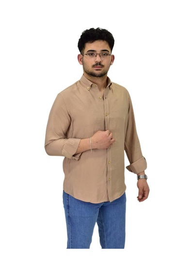 Erkek Spor Silim Fit Uzun Kol Gömlek G5019 Bgl-st04493 Bej