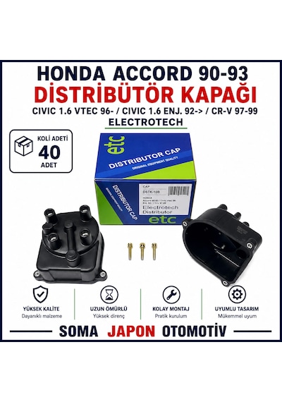 Honda Accord 90-93 Civic 1.6 Vtec 1996 Civic 1.6 Enj.1992 Sonrası Crv 97-99 Distiribütör Kapağı Dstk-10b