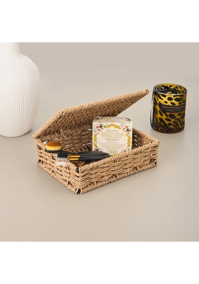 Living Dekoratif Saklama Kutusu - Kahverengi - 5x15x20 Cm Çok Renkli