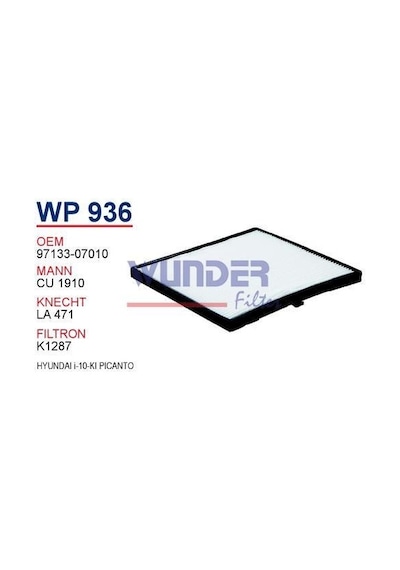 WUNDER WP936 Polen Filtresi Hyundai İ-10-Kia Picanto