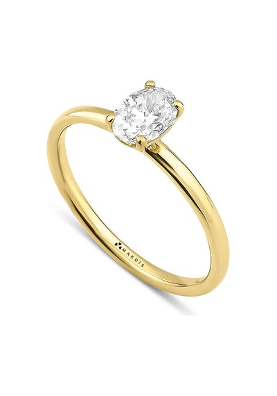 0.65 Karat Oval Tektaş Pırlanta Yüzük - Hrd Sertifikalı Beyaz Altın