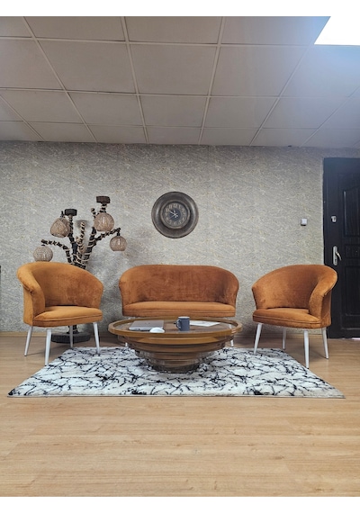 Zafir Teddy Takım Beyaz Boyalı Sivriltme Ayak Çay Seti Koltuk - Berjer , Balkon, Salon, Ofis Kiremit Zafir Teddy Takım Beyaz Boyalı Sivriltme Ayak Çay Seti Koltuk - Berjer , Balkon, Salon, Ofis Kiremit