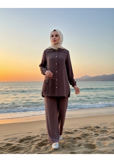 Nuss Pantolonlu Takım Kahve 1068 Kahverengi