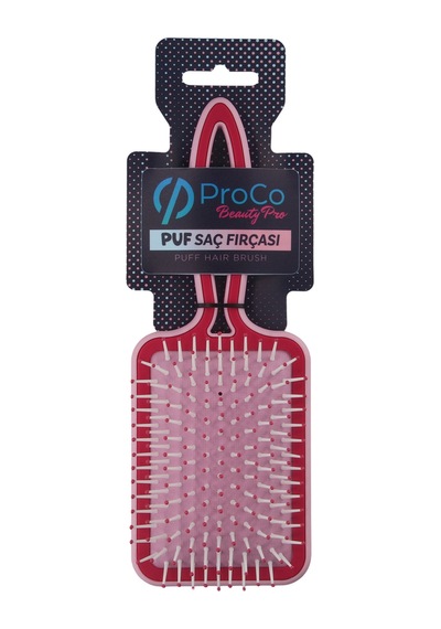 Beauty Pro Puf Açma Tarama Saç Fırçası - Geniş Yüzey Soft Touch Hava Yastıklı Puf Saç Fırçası Pembe