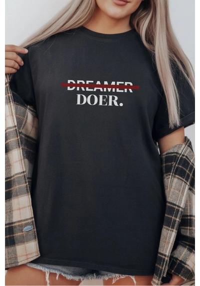 Freedom Store Unisex Oversize 24/1 Penye Dtf Baskılı Tişört - Dtf293 Siyah