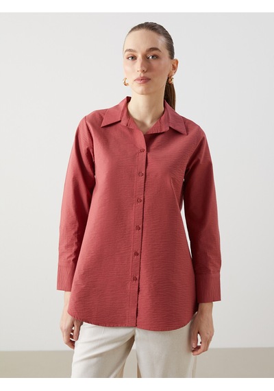 Lcwaıkıkı Classic Mercan Poplin Kadın Gömlek Tunik
