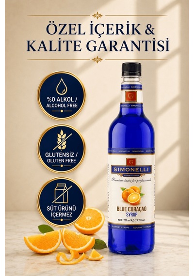 Simonelli Turunç Aromalı Kahve ve Kokteyl Şurubu 700 ML + Pompa