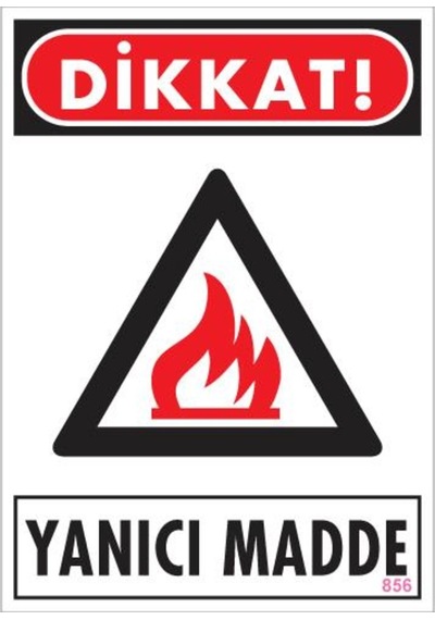 Dikkat Yanıcı Madde Uyarı Levhası 25X35 Kod:856 (125151432)