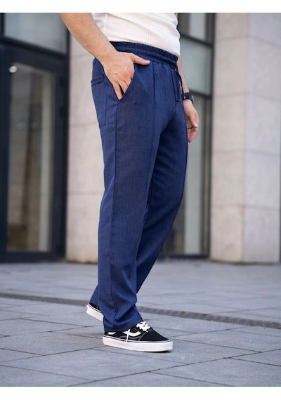 Wear Vexel Erkek Keten Cepli Çıma Dikişli Jogger Buggy Pantalon Rahat Kalıp - Lacivert Çok Renkli