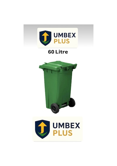 Umbex Plastik Çöp Konteyneri 60 Litre Plastik Konteyner - A Isıya Karşı Dayanıklı Malzeme Yeşil