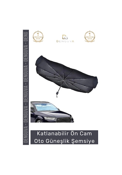 Otogüneşlik Araba Oto Isı Yalıtımlı Uv Korumalı Katlanabilir 10 Kaburgalı Ön Cam Güneşlik Şemsiye