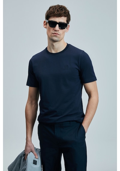 Lufian Pablo Modern Grafik T- Shirt Lacivert Lacivert 111020265100200 Lacivert