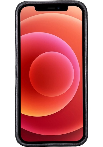 Apple Uyumlu iPhone 12 Pro Max Deri Arka Kapak Rock Rst1 Siyah
