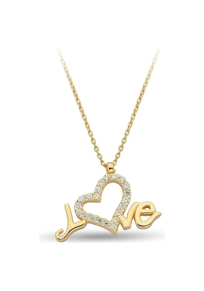 Çgk Çiğdem Gürel Kuyumculuk Love Altın Kolye Zk0241 Sarı