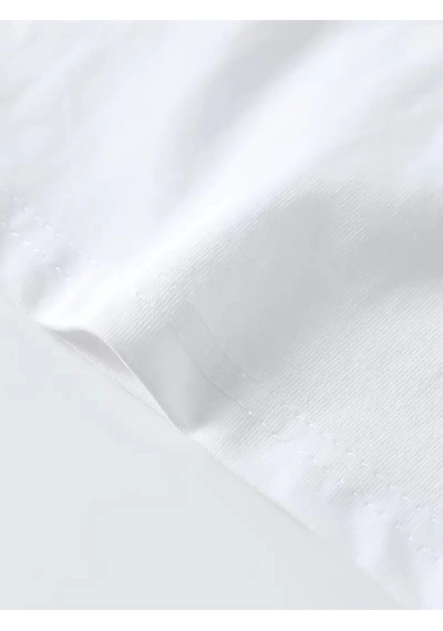 Barlashive Erkek T-shirt Tavşan Baskılı Kısa Kollu Tişört - Beyaz Çok Renkli