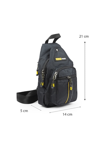 Küçük Boy Çapraz Göğüs El Ve Omuz Çantası Unisex Body Bag 955 Siyah - Sarı