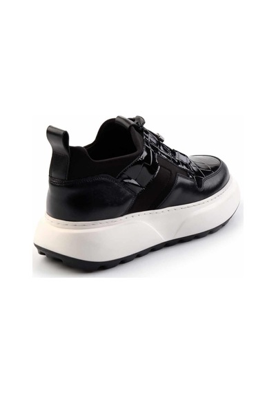 Bambi Siyah Siyah Leather Erkek Sneaker E01194010203 Siyah
