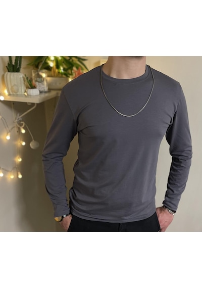 Betimoda Erkek Slim Fit Dar Kesim Bisiklet Yaka Uzun Kol Pamuklu Tişört