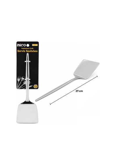 İbico İ22-452 Krom Metal Servis Spatulası - 27 Cm- 12'li Paket