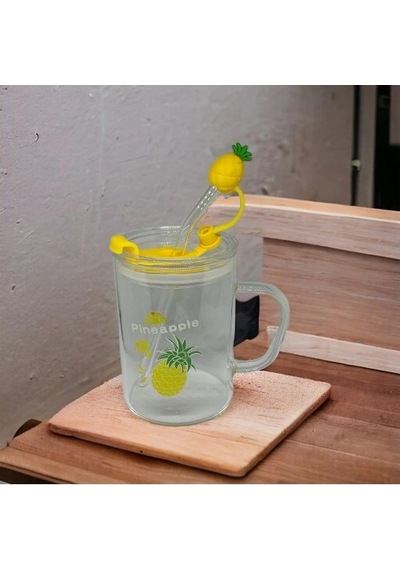 Ananas Tasarımlı Kupa Bardak Şeffaf