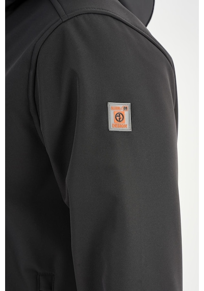 Alexander Gardi Alexandergardı Fermuarlı İçi Polarlı Su İtici Softshell Kumaş Kapüşonlu Mont E24-mnt-01 Gri