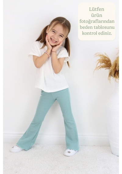 Fesshera Kids Minik Prenseslere Özel Kız Çocuk Esnek Kumaşlı Fırfırlı İspanyol Paça Günlük Ve Şık Tayt Turkuaz Fesshera Kids Minik Prenseslere Özel Kız Çocuk Esnek Kumaşlı Fırfırlı İspanyol Paça Günlük Ve Şık Tayt Turkuaz
