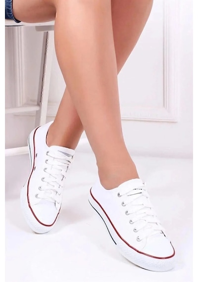Kn103 - Siyah Keten 5 Cm Boy Uzatan Sneaker İnce Taban Kısa Beyaz 55551 Sıyah
