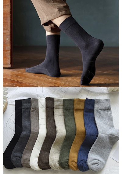 Bgk Unisex 10 Çift Renkli Mevsimlik Çorap Çok Renkli