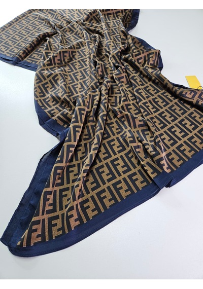 Miorel Scarfs F Desen İthal Vual İpek Şal Aksesuar Fular Silk Scarfs Shawl Hijab Kahverengi