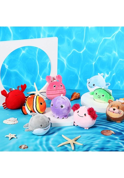 Tr 9 Adet Mini Deniz Dünyası Pelüş Hayvanlar 8 Cm Sevimli Deniz Hayvanları Yumuşak Renkli Okyanus Pelüş Oyuncakl Genel