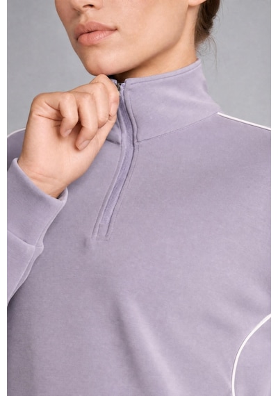 Defacto Ultra Yumuşak Standart Fit Yarım Fermuarlı Biyeli Dik Yaka Modal Sporcu Basic Sweatshirt H4537ax26aupr522 Mor-pr522