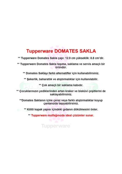 Tupperware Domates Şekerlik Baharatlık