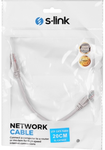 S-LINK SL-CAT6020 20CM UTP CAT6 KABLO