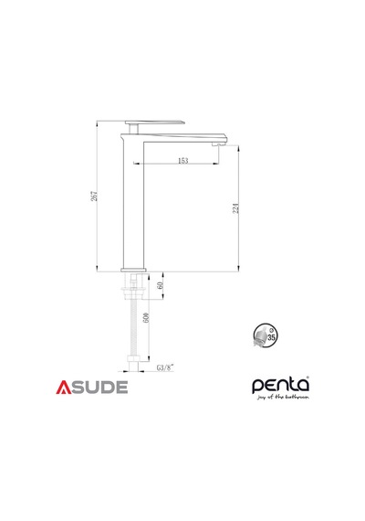 Penta 5351h-mb Capella Mat Bronz Yuksek C.lavabo Batarya