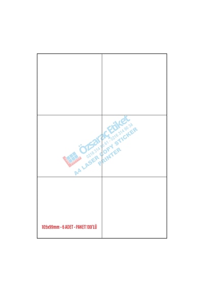 105MM 57MM A4 Laser Etiket