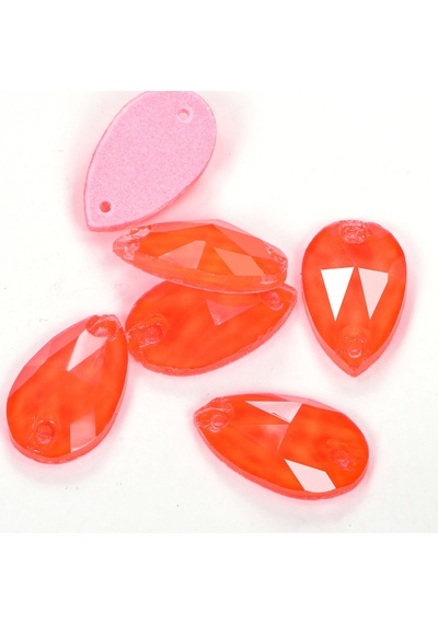 Gymo Premium Kalite Altı Düz Delikli Dikme Kristal Taş Teardrop 10.5 18mm N07 Hyacinth Neon 28 Adet