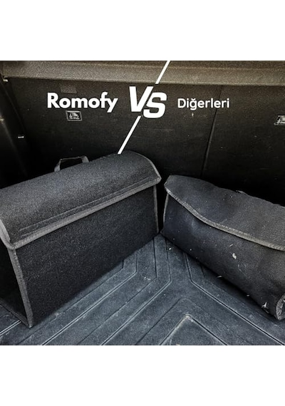 Ayrex Romofy Oto Bagaj Organizer Kalın Keçe - Kapaklı Toparlayıcı Bagaj Çantası - Araba Aksesuar Toparlayıcı, Genel