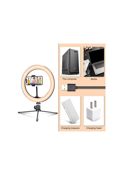 Zore CT-001 6" Işıklı Tripod Telefon Tutucu Ring Light