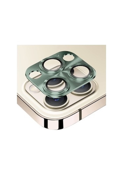Apple Uyumlu iPhone 13 Pro / 13 Pro Max Metalik Seri Kamera Lens Koruyucu Yeşil Yeşil